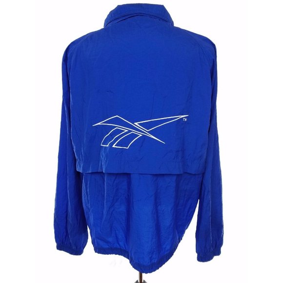 Reebok Other - Vintage Reebok Solid Plain Blue Full Zip Windbreaker Jacket
